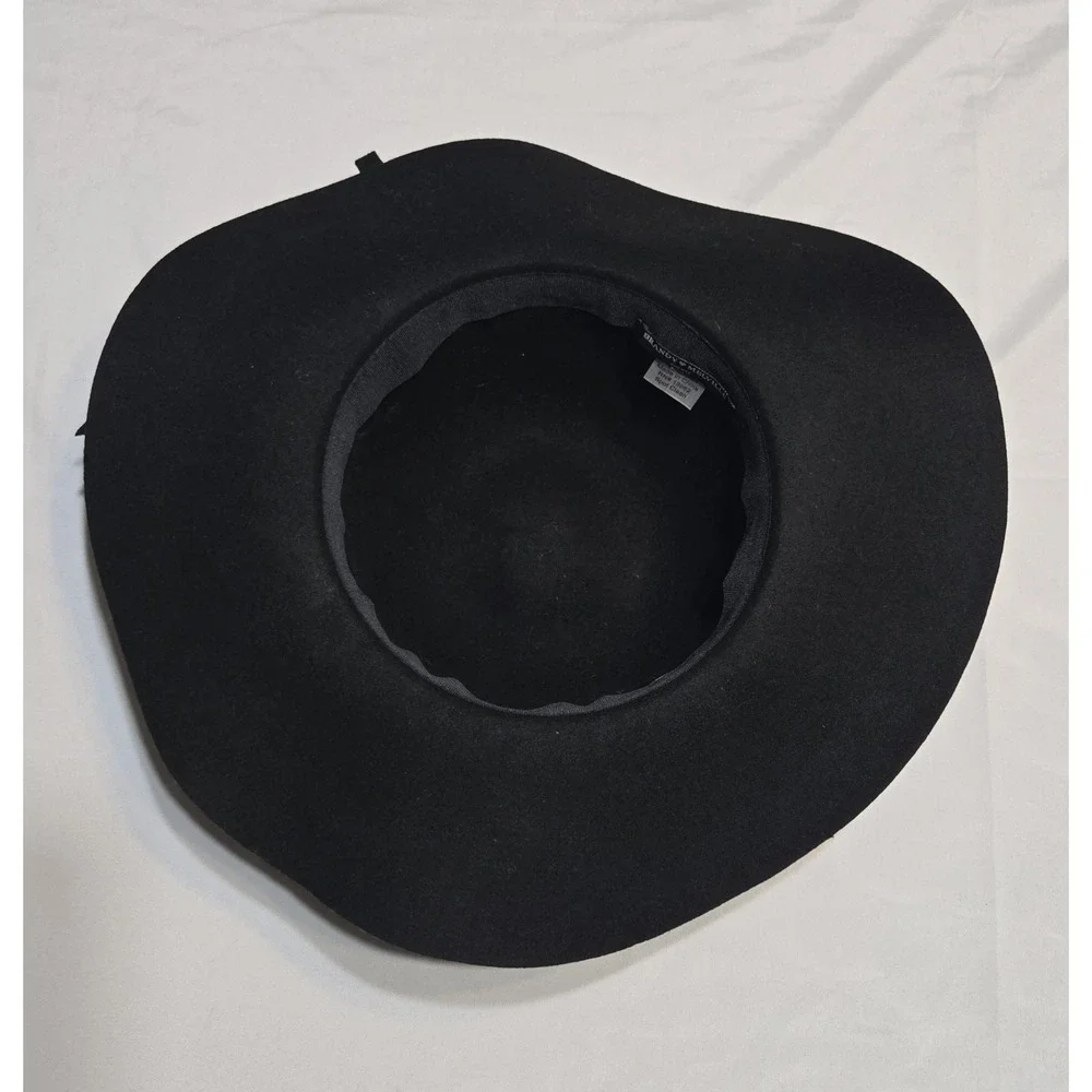 Brandy Melville Black Floppy Felt Wool Hat Ribbon Minimalist Vtg Soft Quiet Luxe